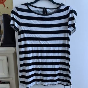 Black and white strapped t shirt from the Loft